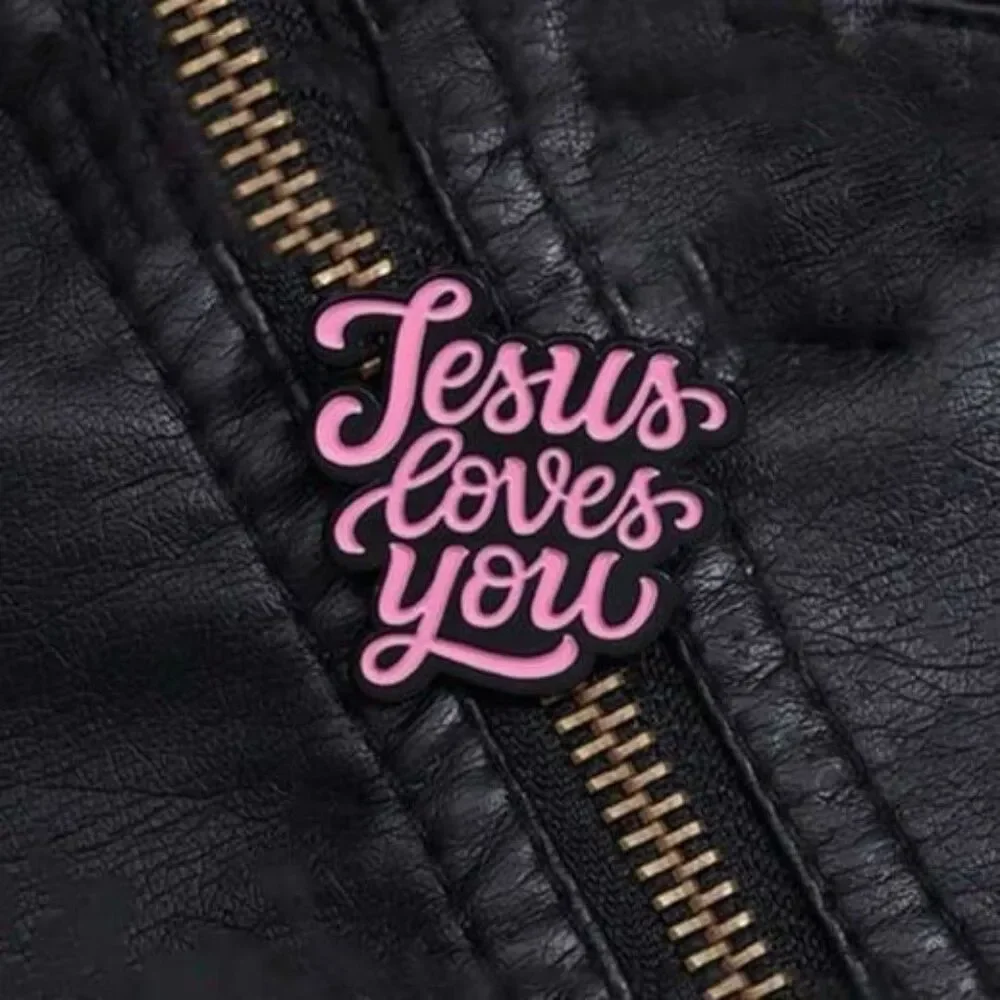 Jesus Loves You Pink Enamel Pin